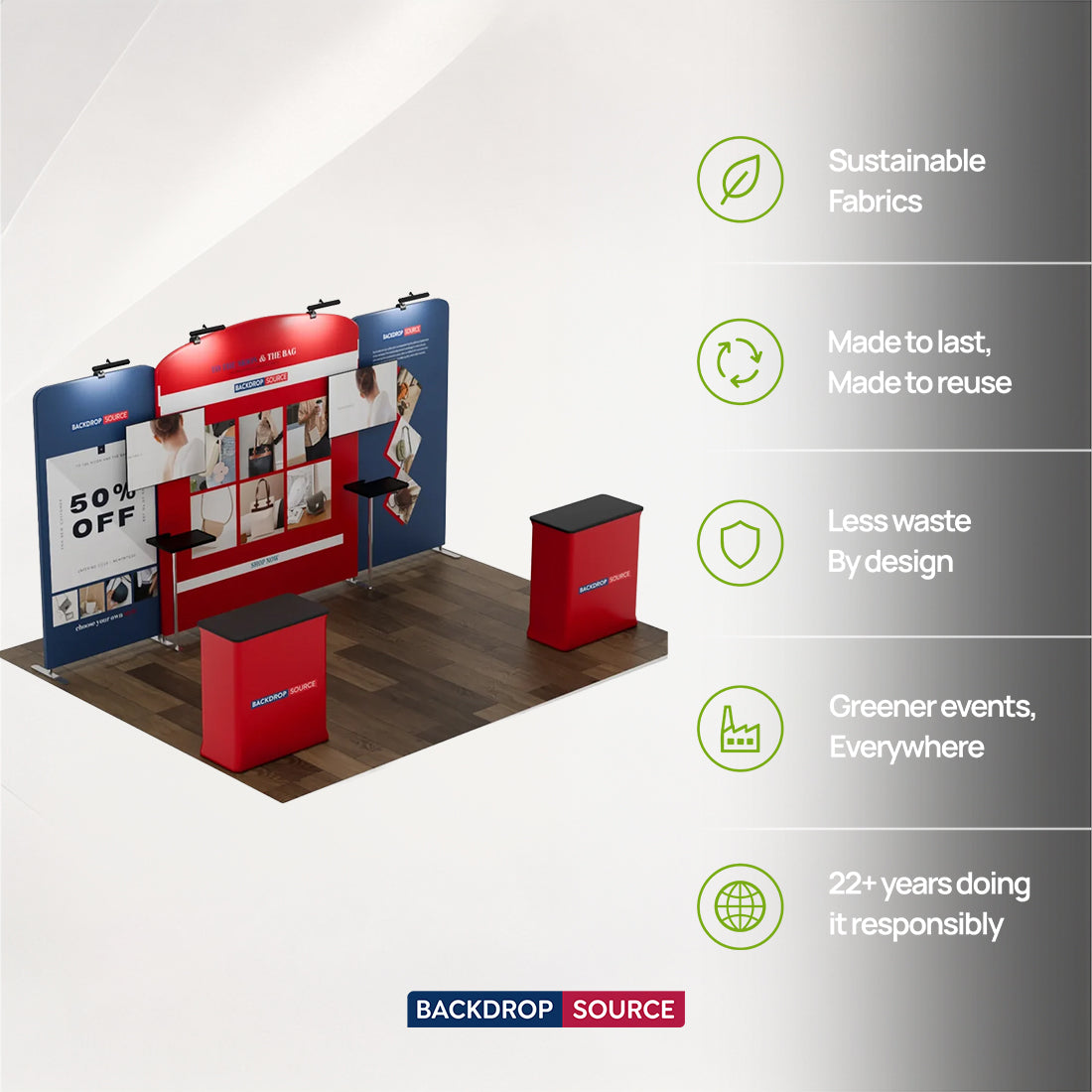Tragbares Ausstellungsdisplay 6m x 3m – Modell 7