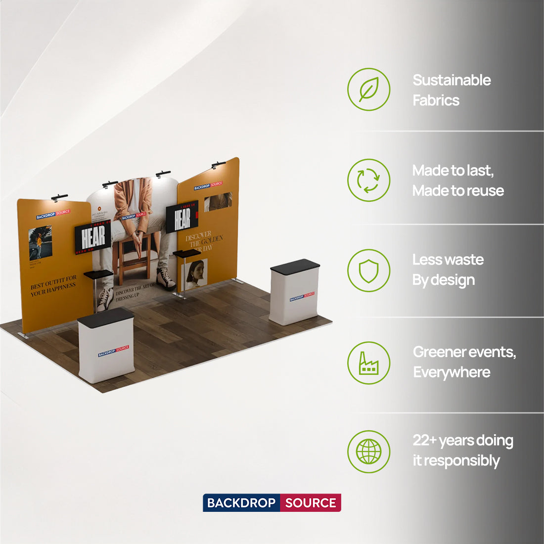 Tragbares Ausstellungsdisplay 6m x 3m – Modell 8