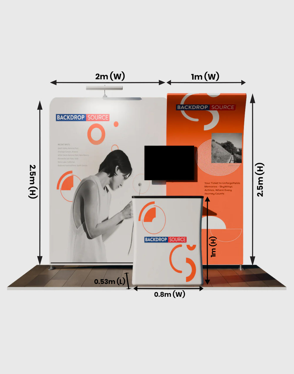 Tragbares Messedisplay 3m x 3m – Modell 14