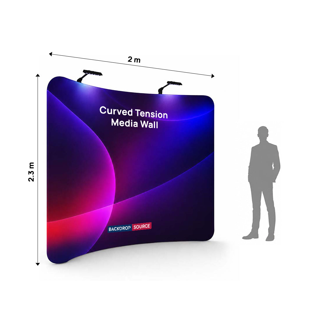 Premium Curved Backwall Kit with Clamping Lights