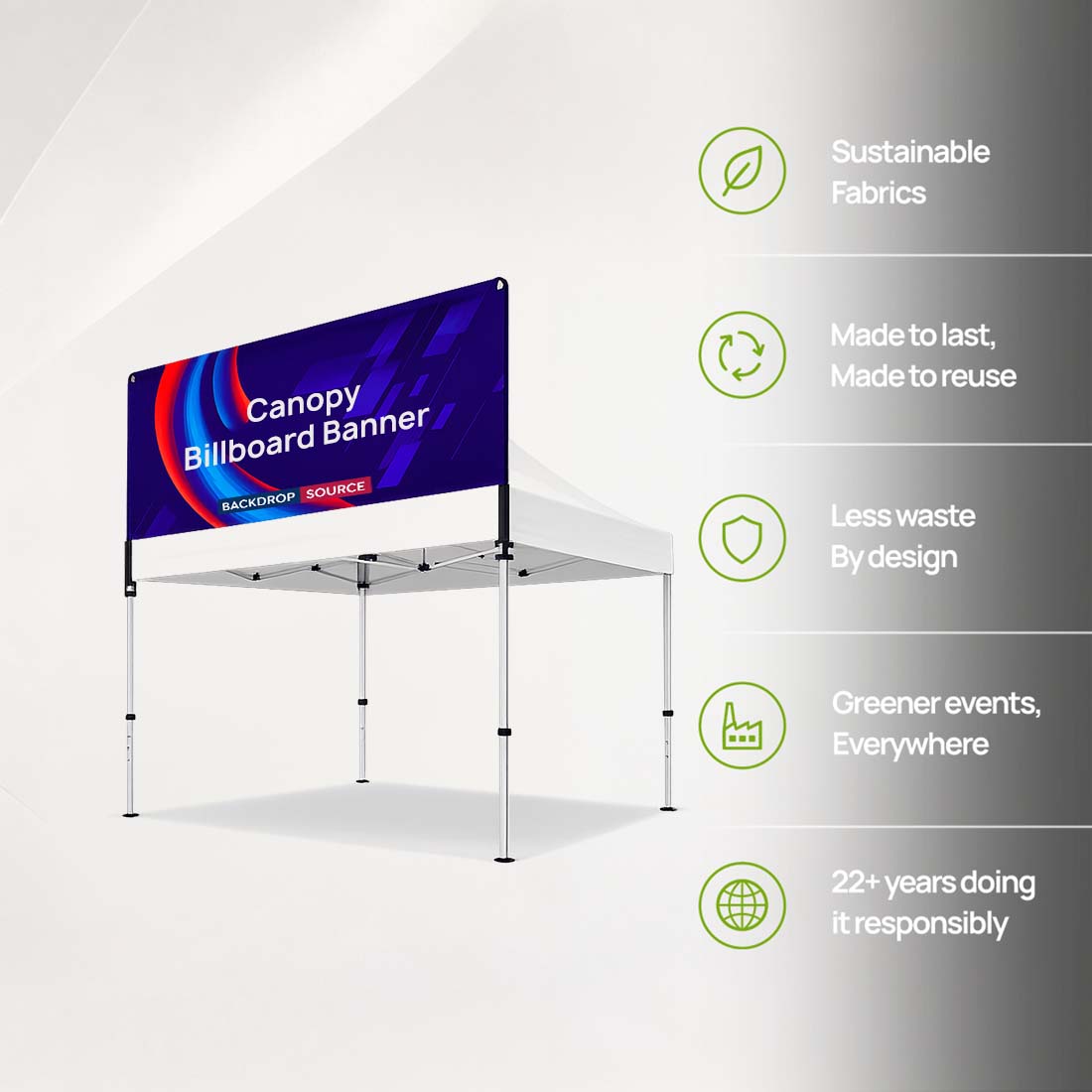 Bedrucktes Stoffbanner für Faltzelt-Werbeflächen