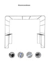 Quadrat Bogen Messestand mit Regal Aluminiumrahmen