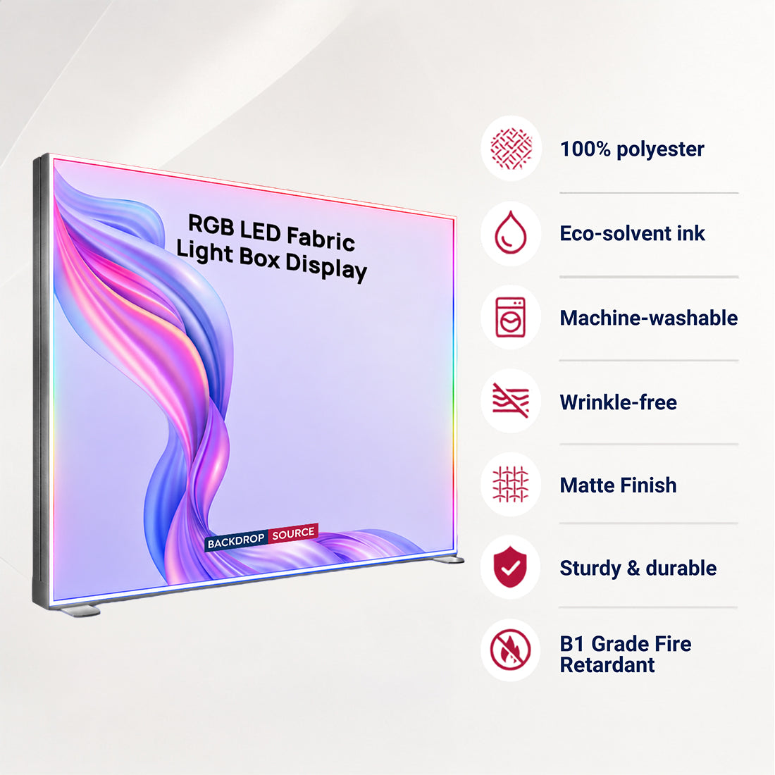 RGB-LED-Stoff-Leuchtkasten-Display