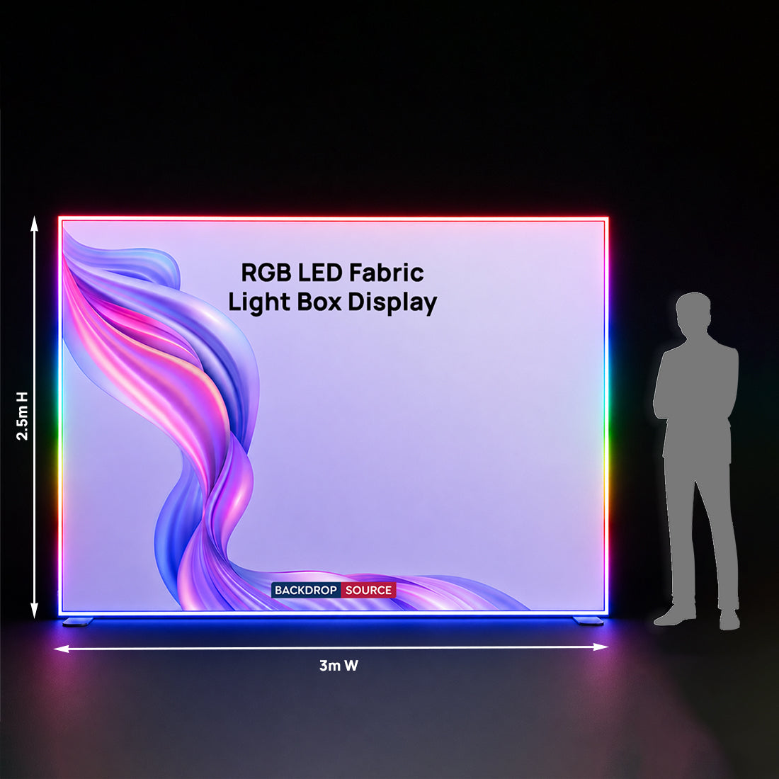 RGB-LED-Stoff-Leuchtkasten-Display