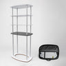 Rectangular Fabric Display Counter with Acrylic Triple Shelves