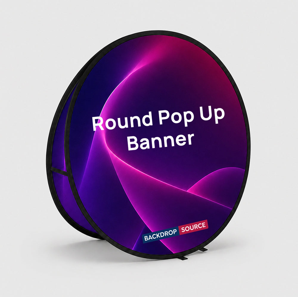 Round Fabric Pop Up Banners – Double Side Printed