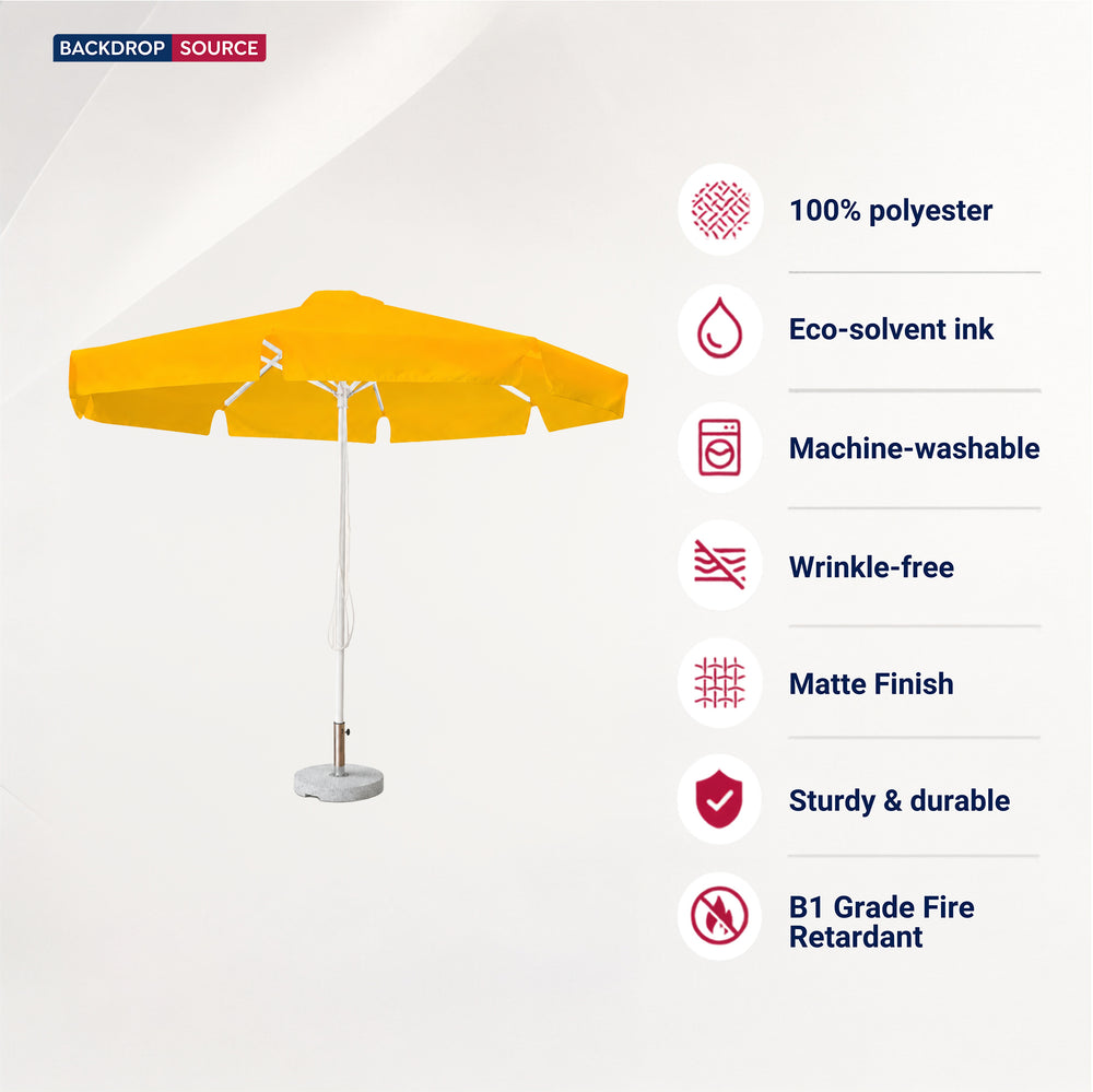 Runde Marktschirme mit Volants – 3m x 3m
