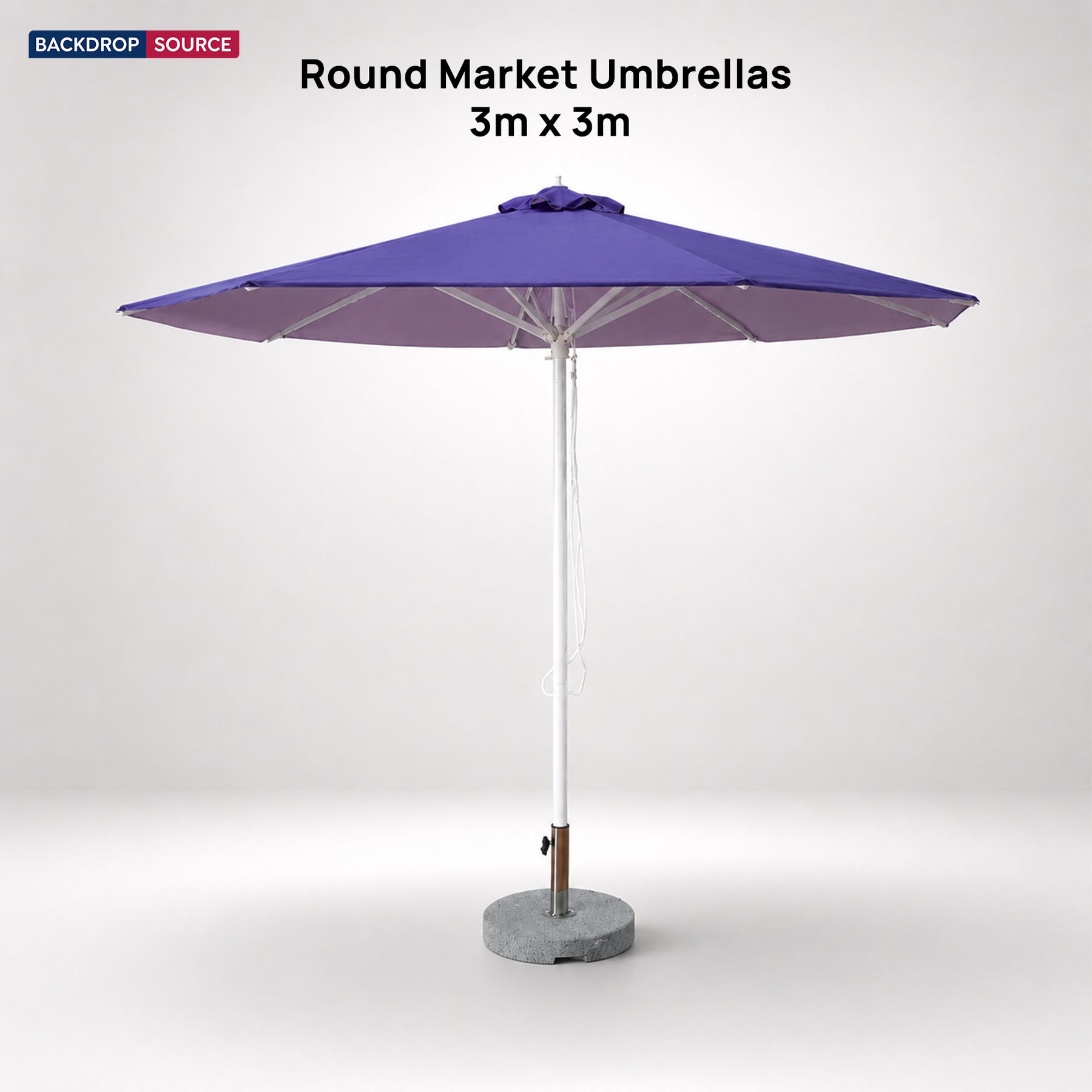 Round Market Umbrellas – 3m x 3m