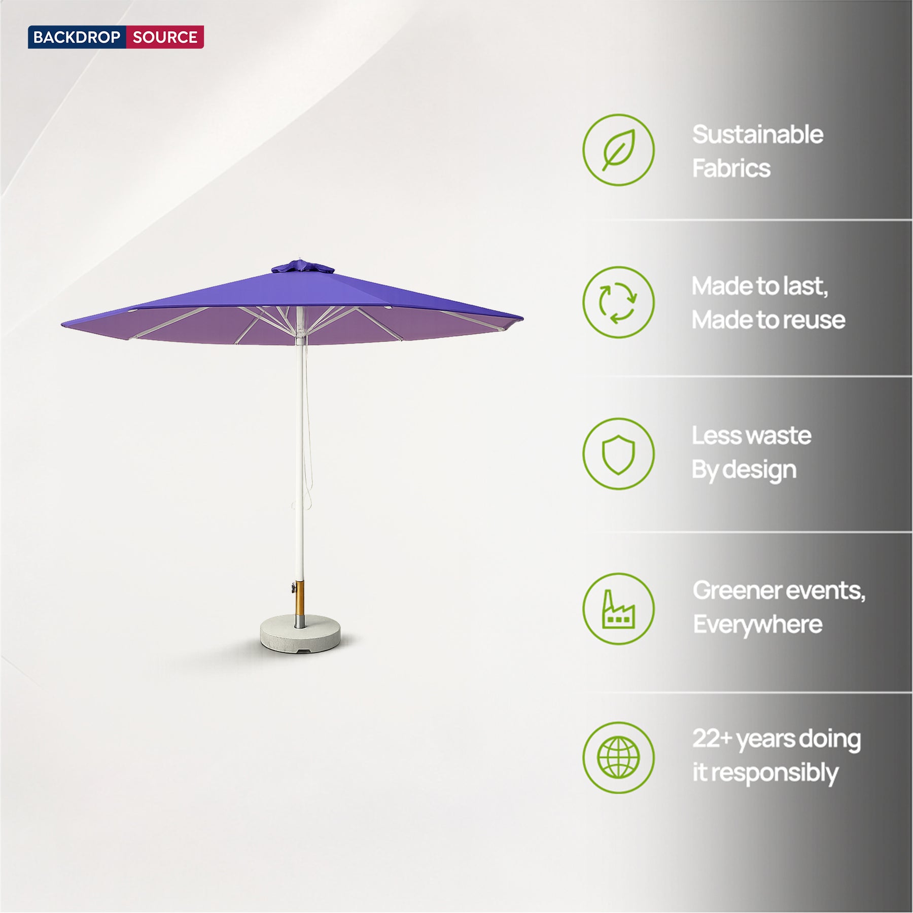 Round Market Umbrellas – 3m x 3m