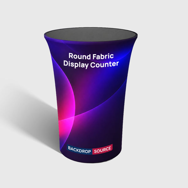 Runder Stoffdisplay-Counter (für Podium- und Messestand-Ausstellungen)