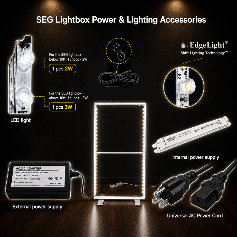 Rahmenloses SEG-Stoff-LED-Leuchtkastendisplay – 1m B x 2m H
