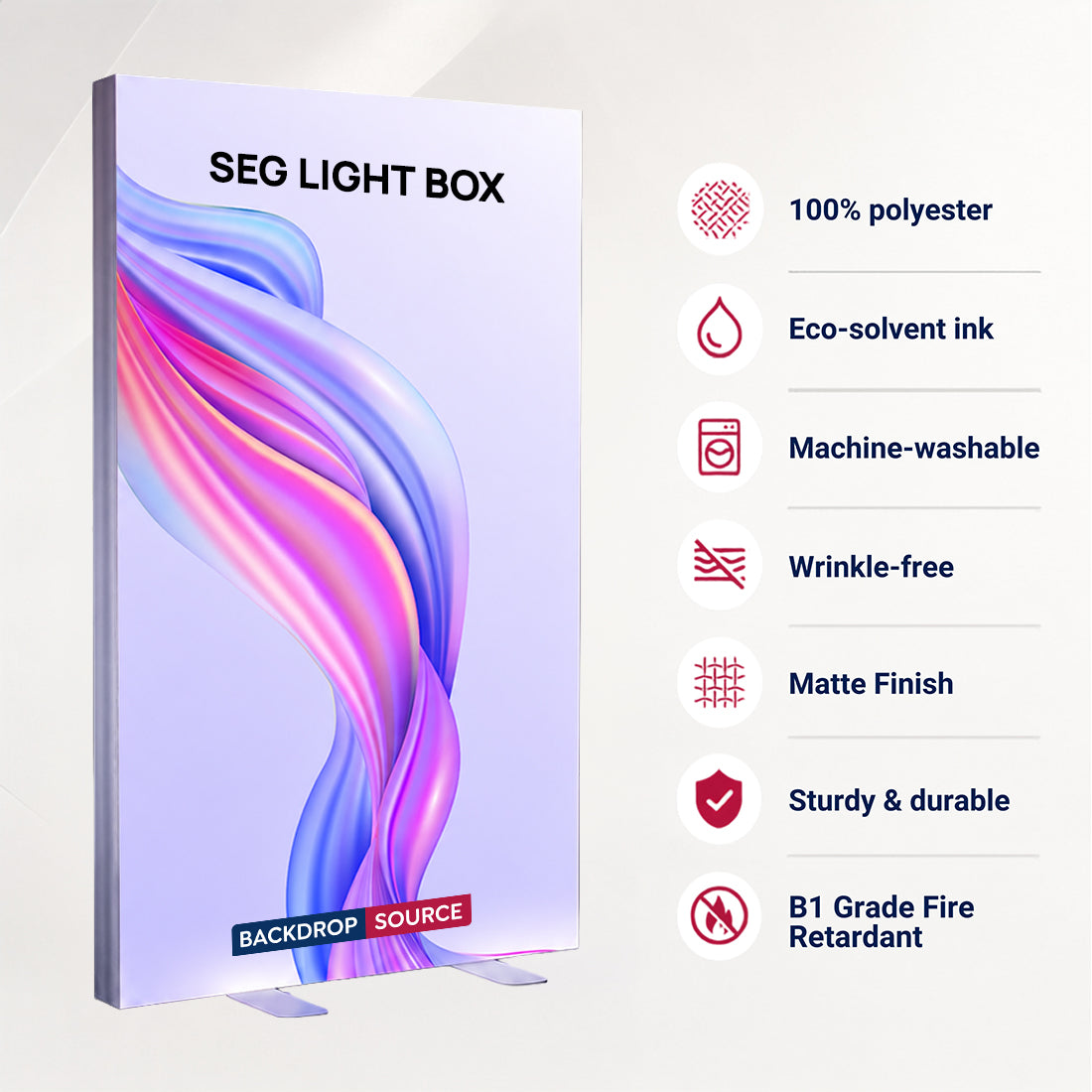 Rahmenloses SEG-Stoff-LED-Leuchtkastendisplay – 1.2m B x 2m H