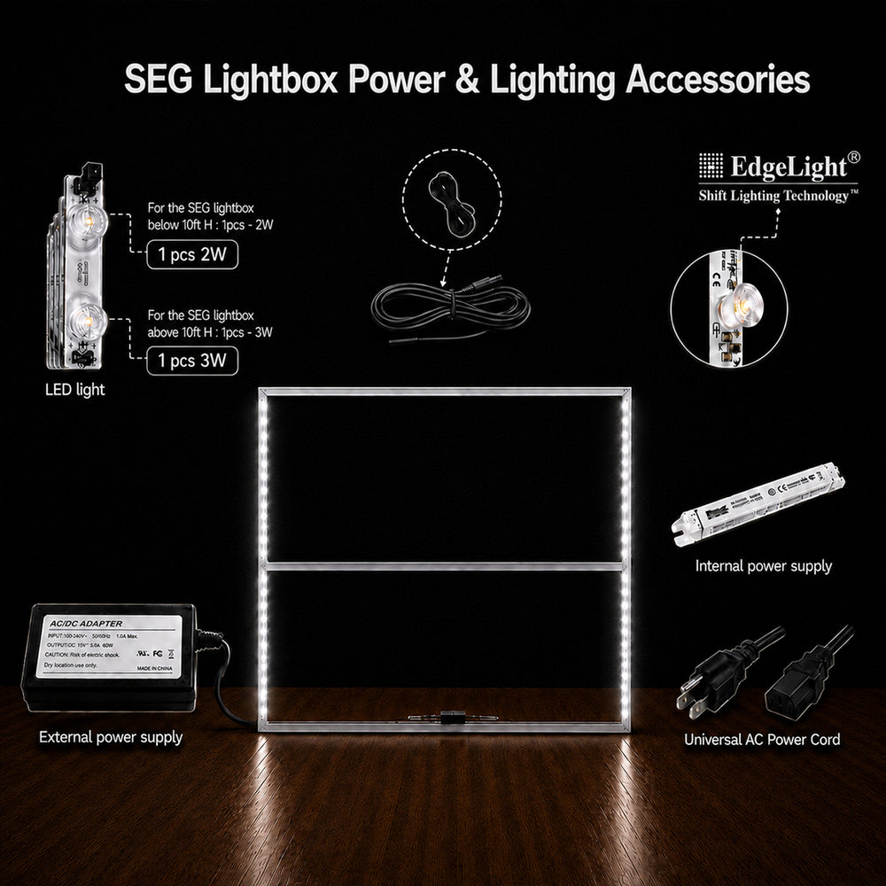 Rahmenloses SEG-Stoff-LED-Leuchtkastendisplay – 2.5m B x 2.5m H