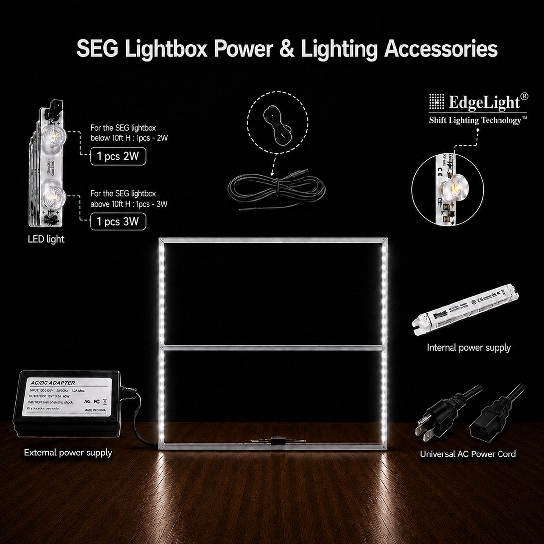 Rahmenloses SEG-Stoff-LED-Leuchtkastendisplay – 2.5m B x 2.5m H