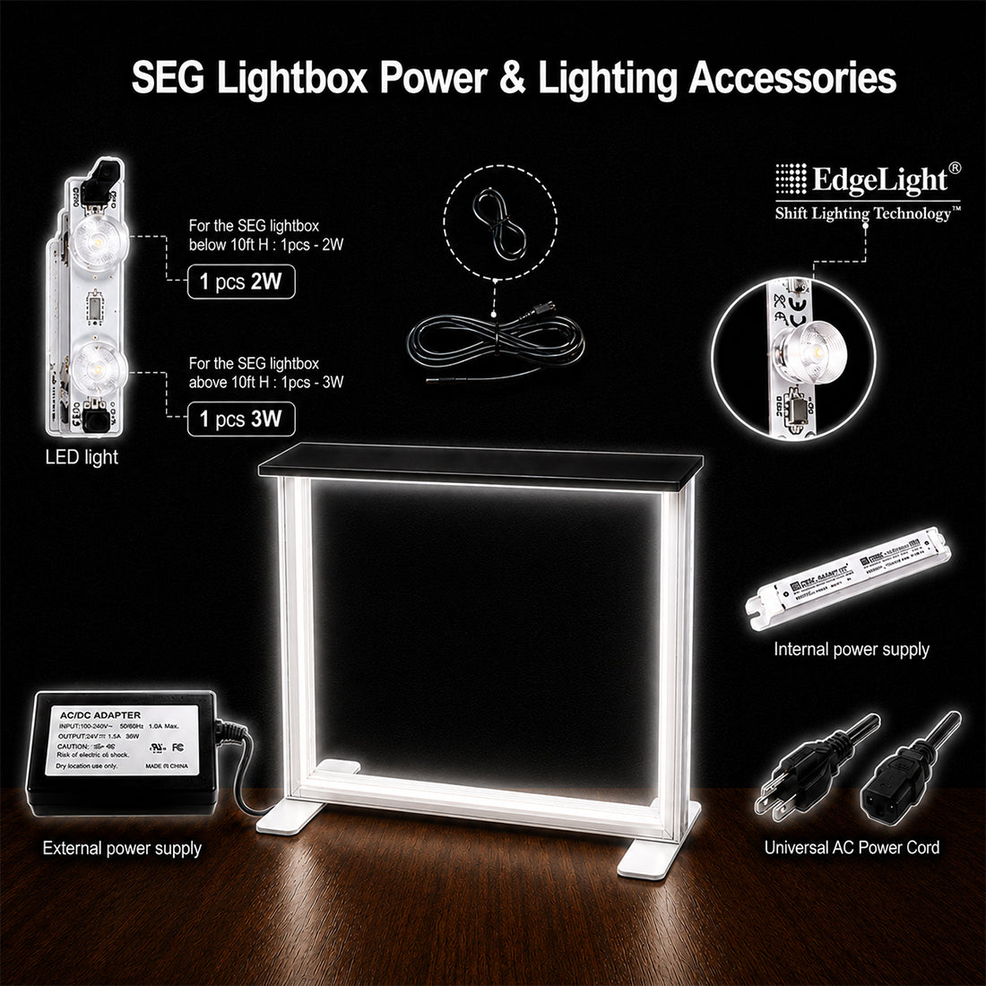 SEG Fabric Light Box Display Counter – 1m H Height