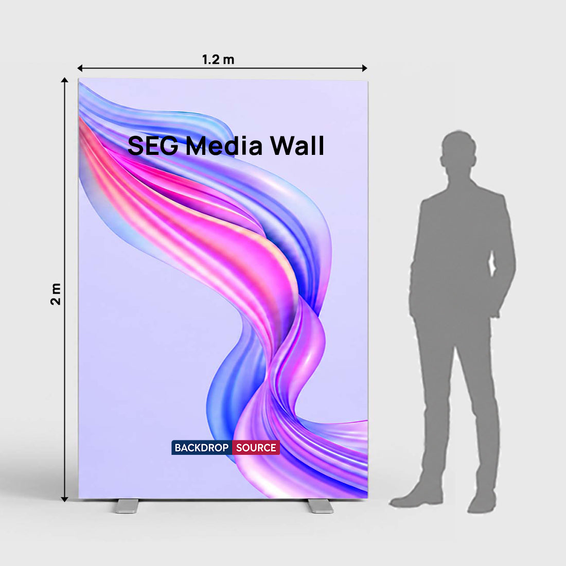 SEG-Stoff-Medienwand – 1.2m W x 2m H