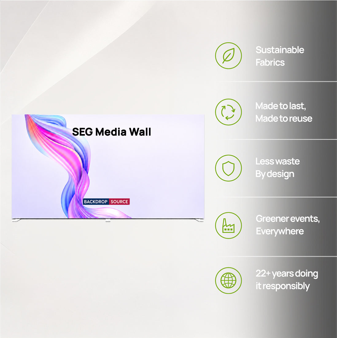 SEG-Stoff-Medienwand – 6m W