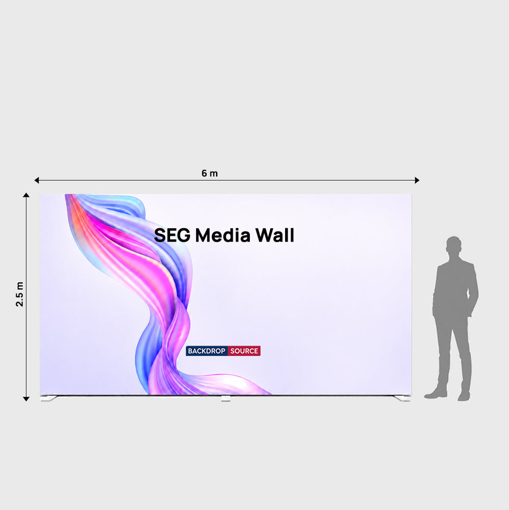 SEG-Stoff-Medienwand – 6m W