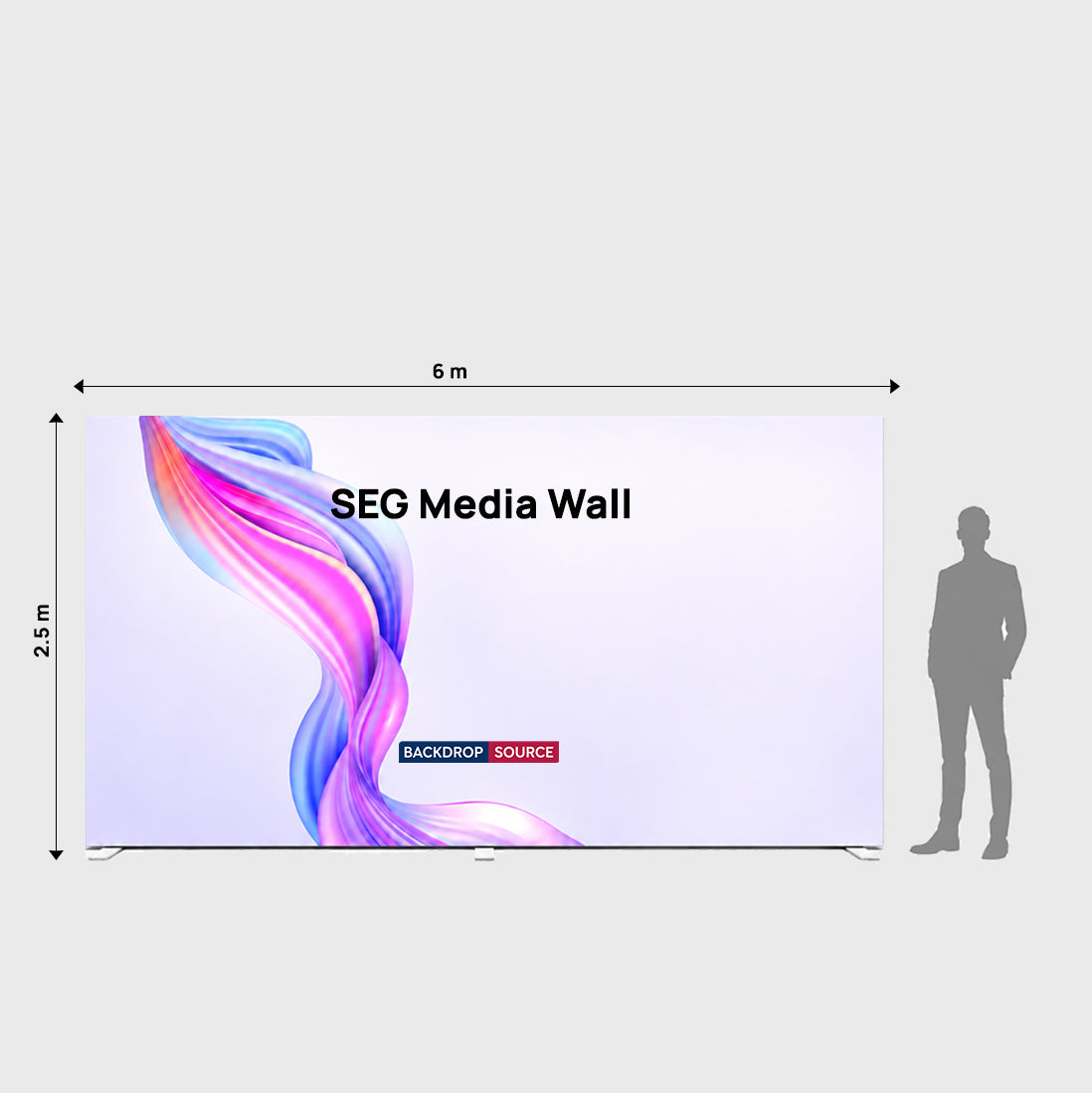 SEG-Stoff-Medienwand – 6m W