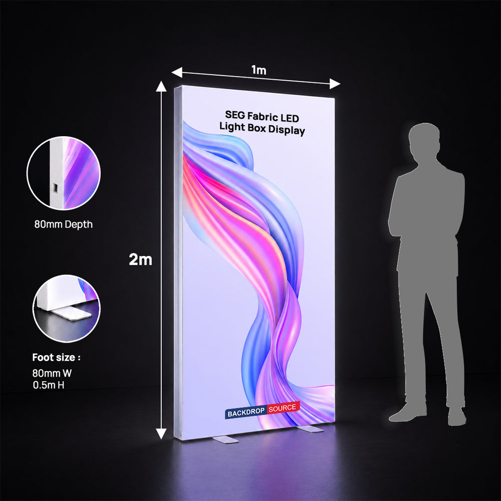 Rahmenloses SEG-Stoff-LED-Leuchtkastendisplay – 1m B x 2m H