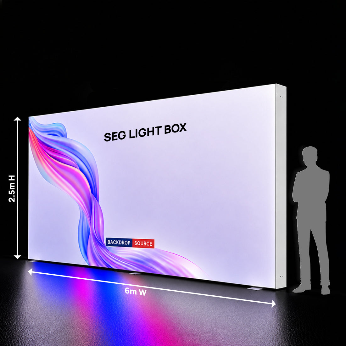 Rahmenlose SEG-Stoff-LED-Leuchtbox – 6m W