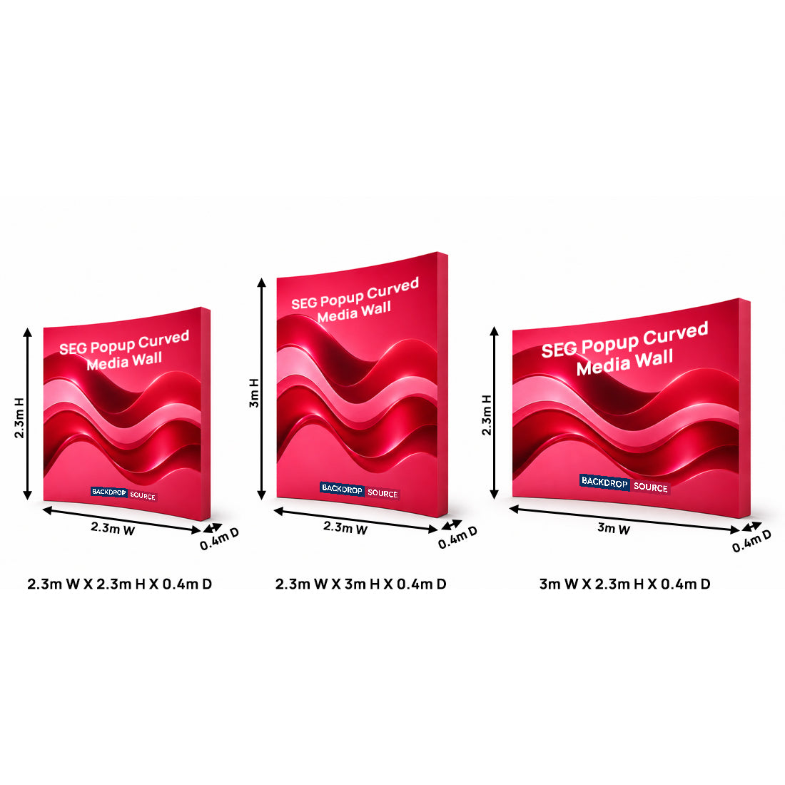 Gebogene SEG-Popup-Medienwand