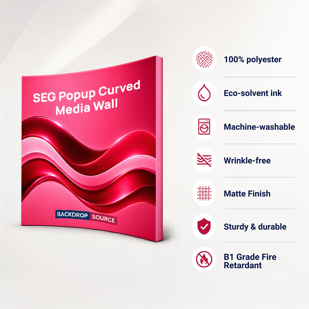 Gebogene SEG-Popup-Medienwand