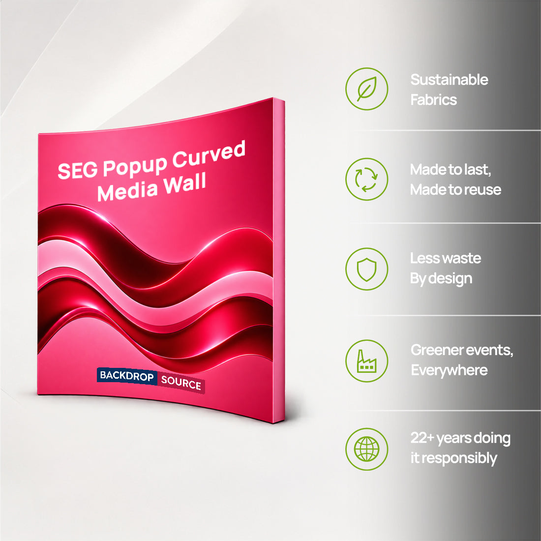 Gebogene SEG-Popup-Medienwand