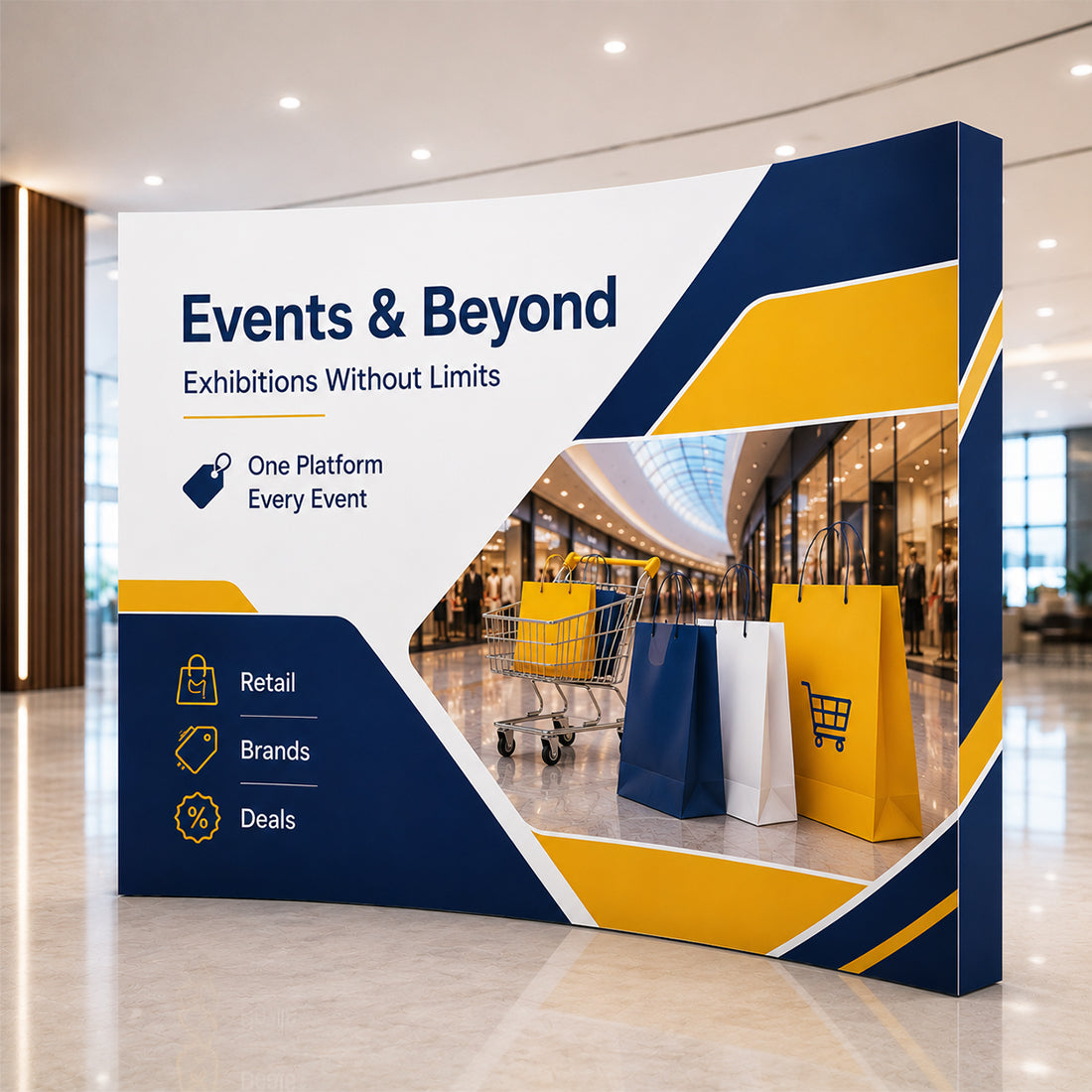 Gebogene SEG-Popup-Medienwand