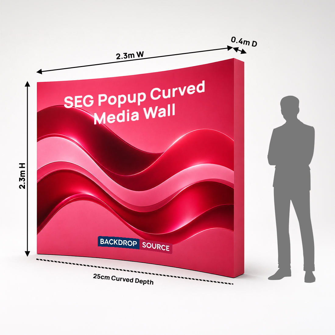 Gebogene SEG-Popup-Medienwand