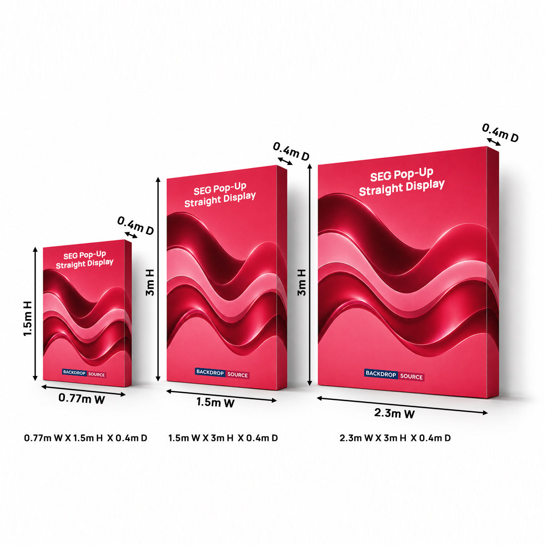 Gerade SEG-Popup-Medienwand