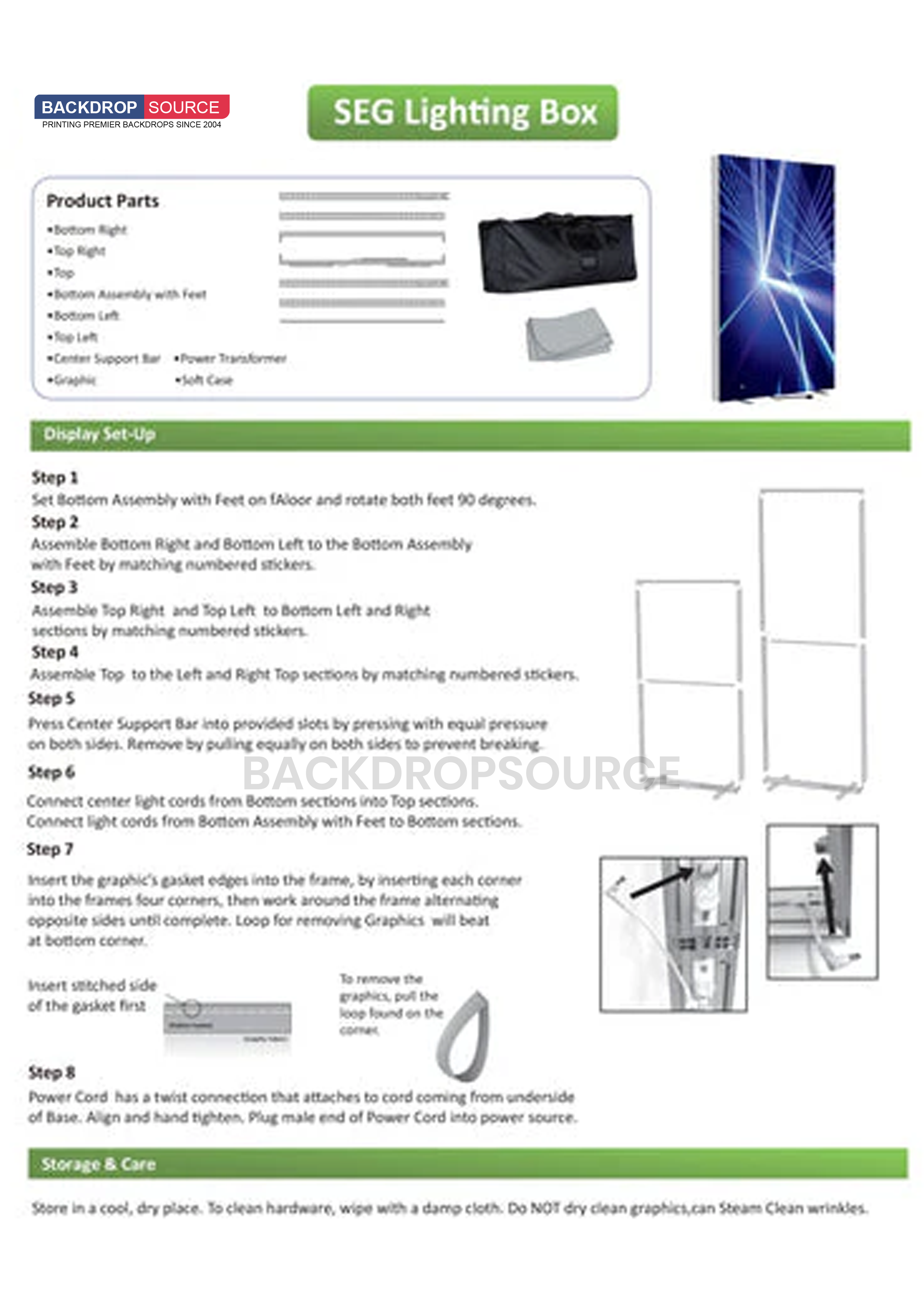 SEG Fabric LED Light Box - 3m W x 2.5m H