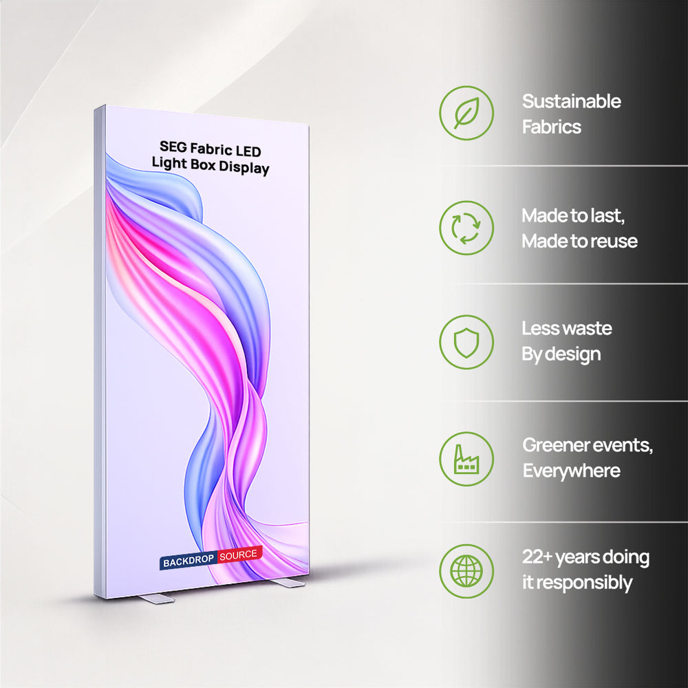 Rahmenloses SEG-Stoff-LED-Leuchtkastendisplay – 1m B x 2m H