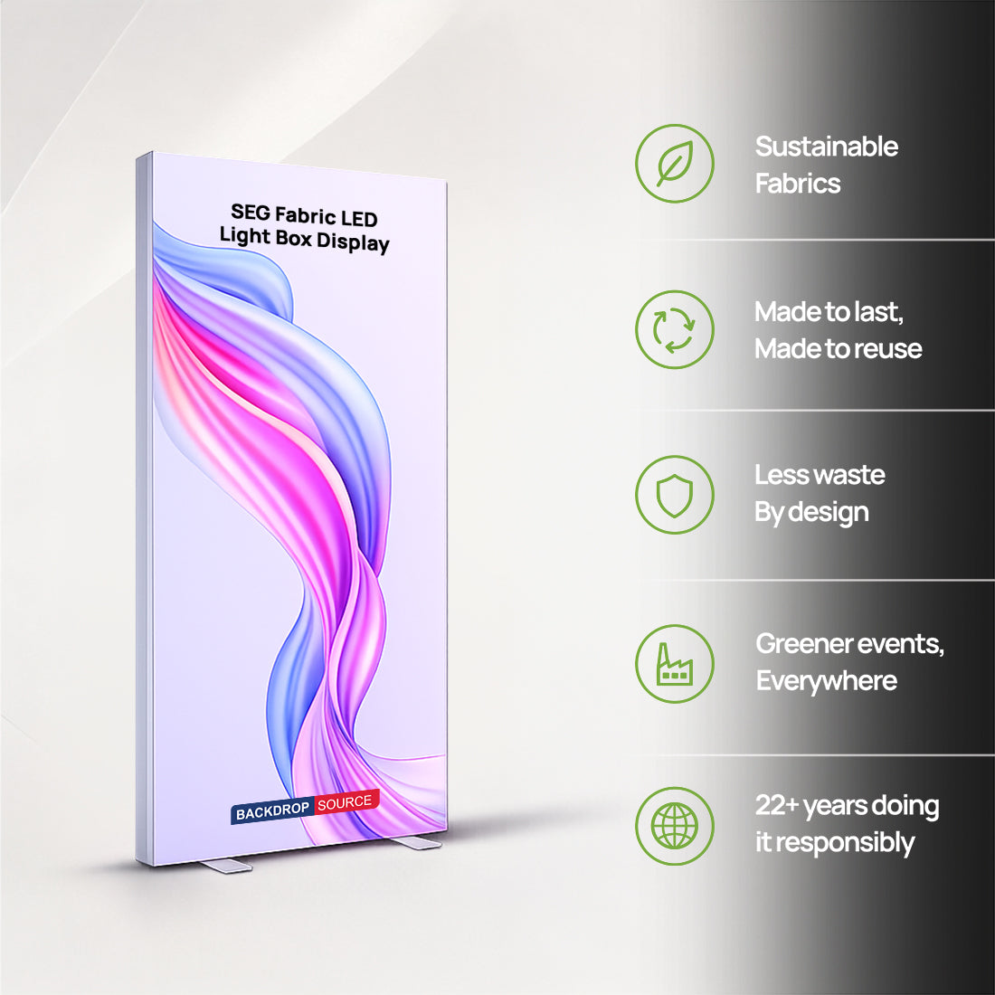 Rahmenloses SEG-Stoff-LED-Leuchtkastendisplay – 1m B x 2m H