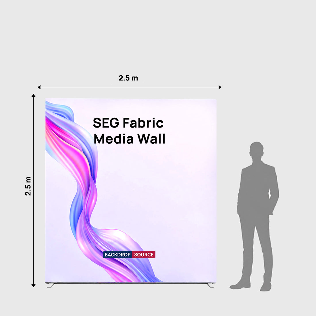 SEG-Stoff-Medienwand – 2.5m W x 2.5m H