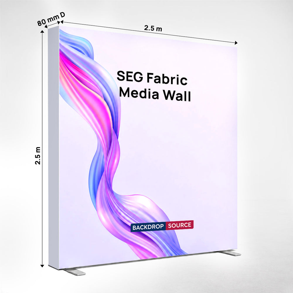 SEG-Stoff-Medienwand – 2.5m W x 2.5m H