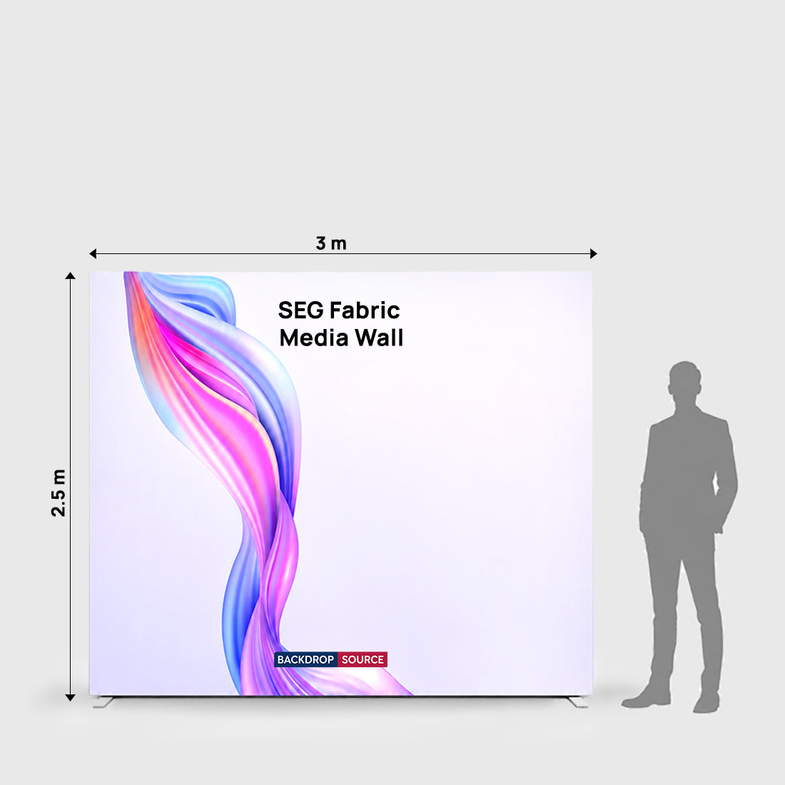 SEG-Stoff-Medienwand – 3m W