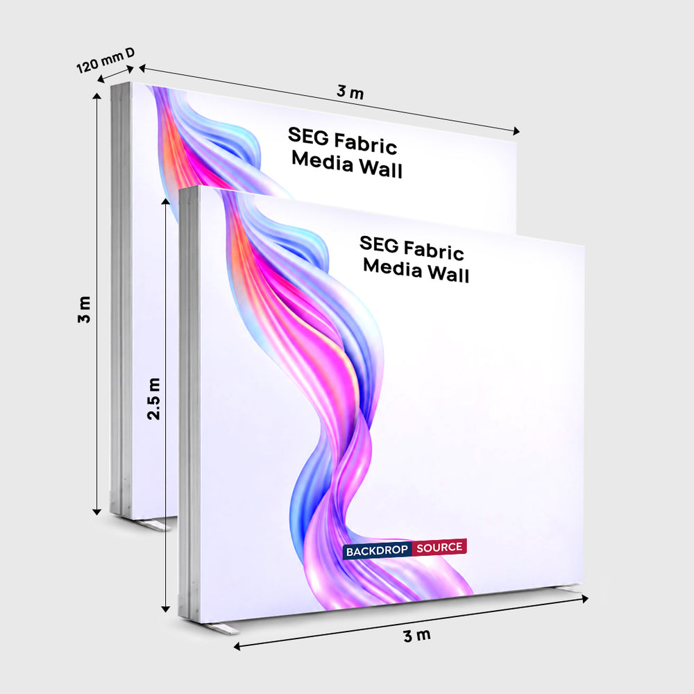 SEG-Stoff-Medienwand – 3m W