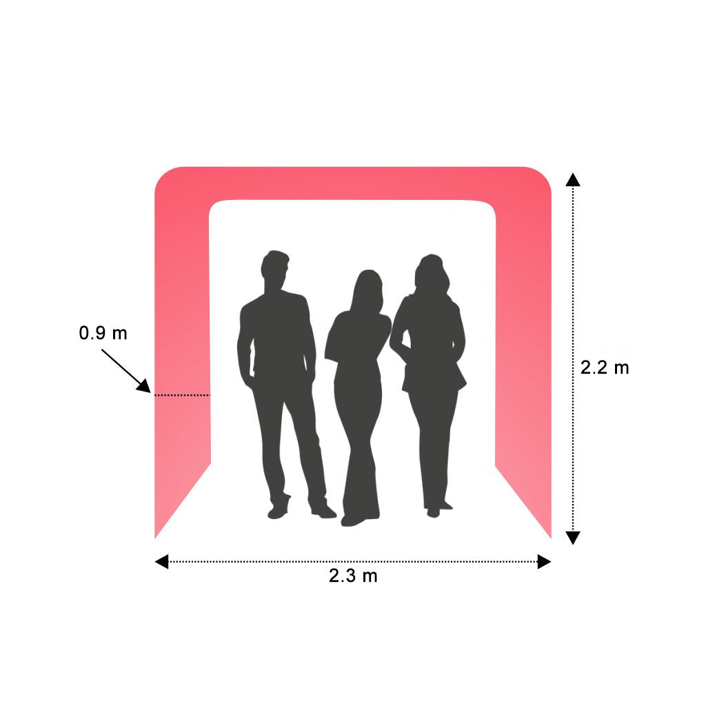 Quadratischer Spannstoff-Display-Bogen Größe