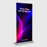 Silberner Stoff-Roll-up-Banner