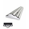 Silberner Stoff-Roll-up-Banner