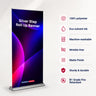 Silberner Stoff-Roll-up-Banner