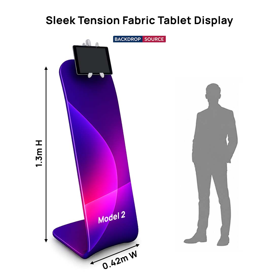 Elegantes Tablet-Display mit Spannstoff