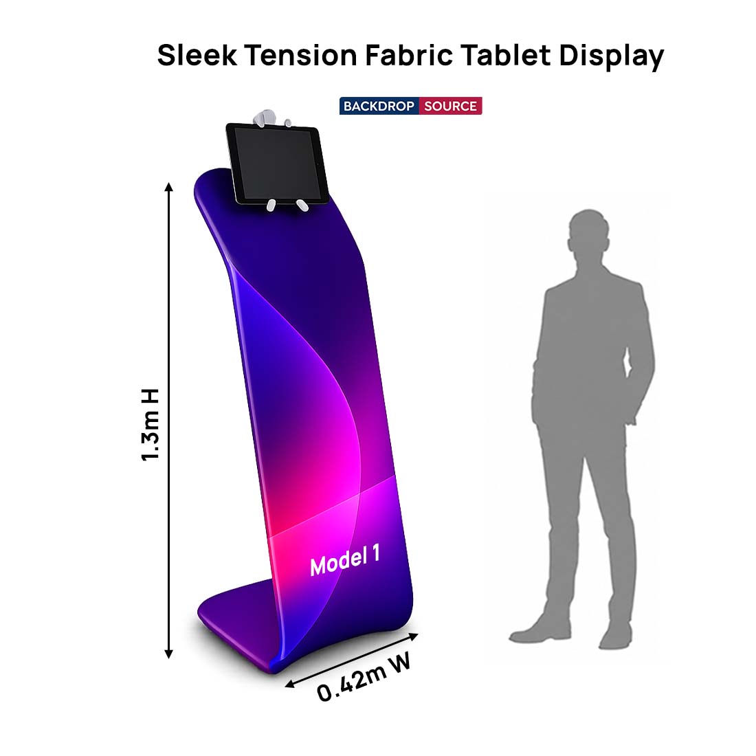 Elegantes Tablet-Display mit Spannstoff