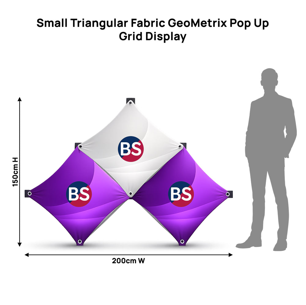 Kleines dreieckiges Stoff-GeoMetrix-Pop-up-Rasterdisplay