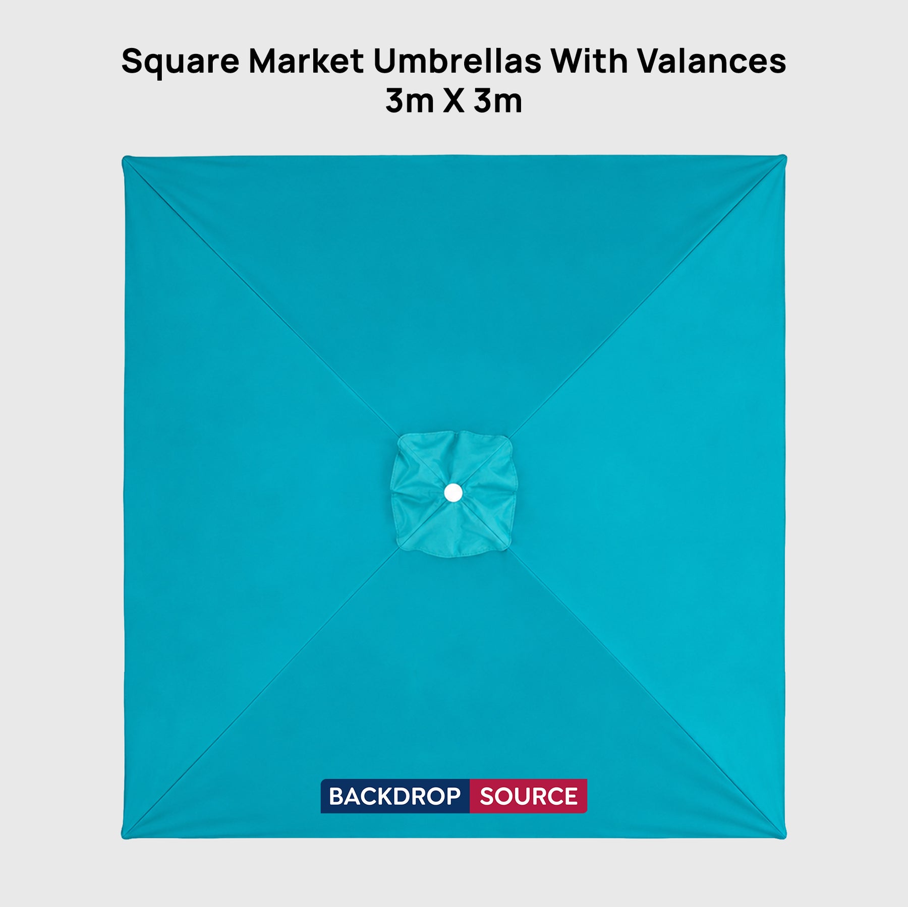 Quadratische Marktschirme mit Volants – 3m x 3m