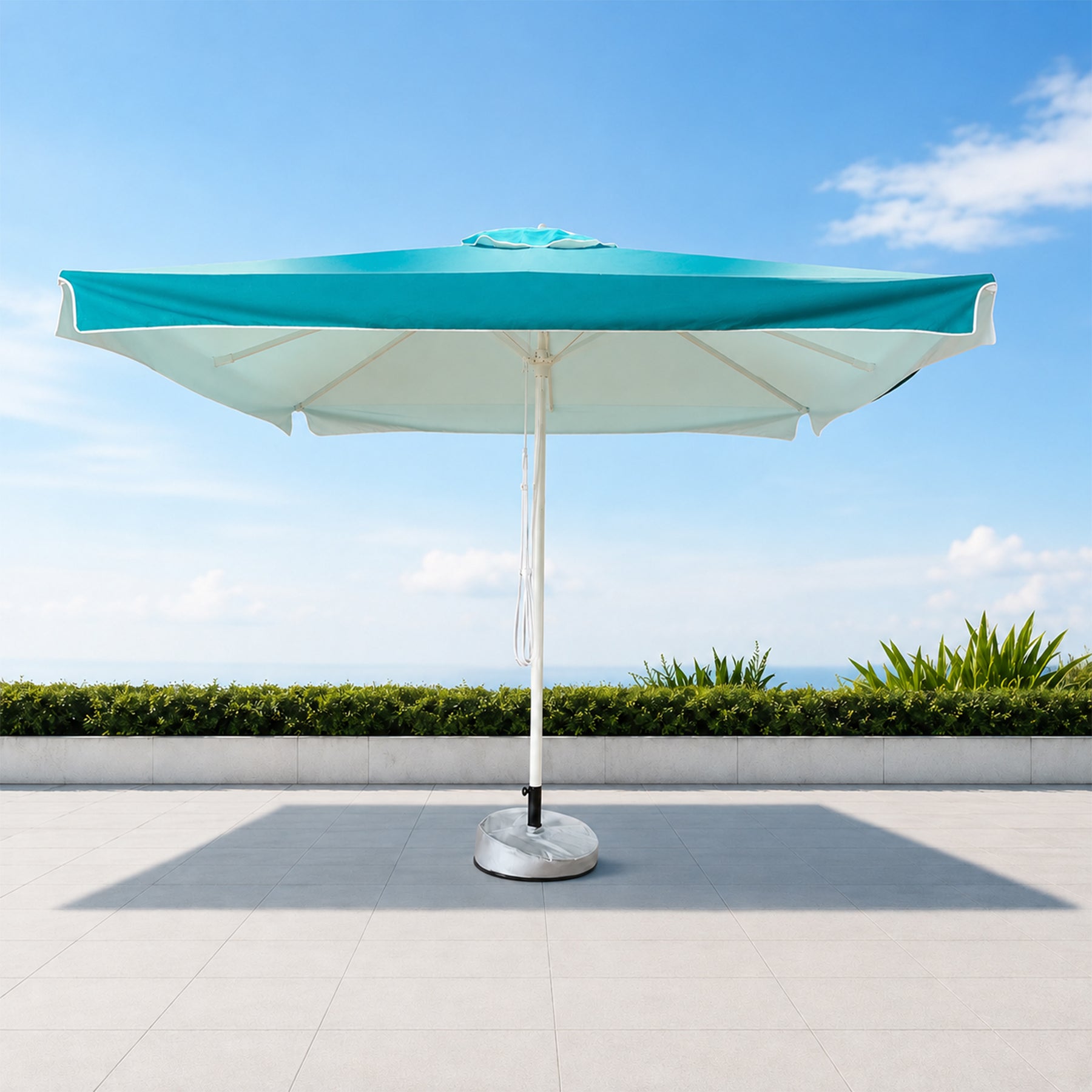 Quadratische Marktschirme mit Volants – 3m x 3m