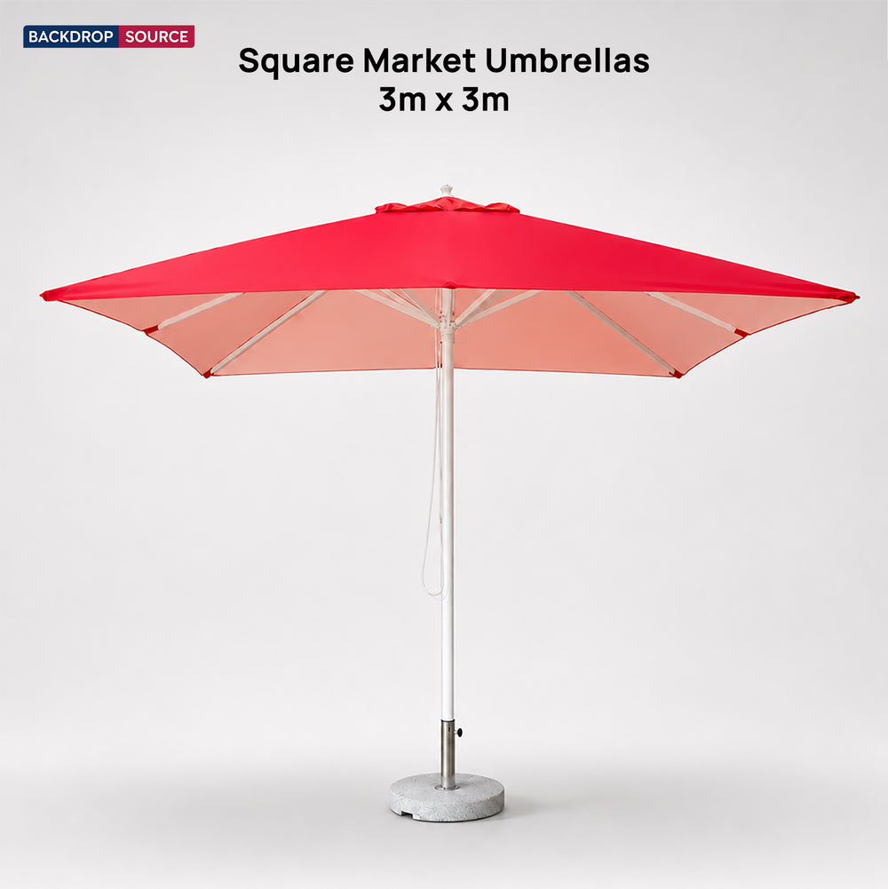 Square Market Umbrellas – 3m x 3m