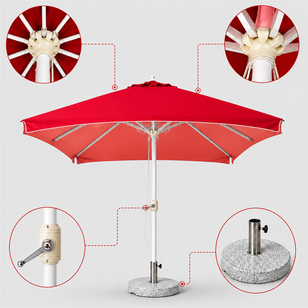 Quadratische Marktschirme – 3m x 3m