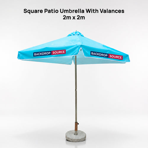 Quadratischer Sonnenschirm für die Terrasse mit Volants – 2m x 2m